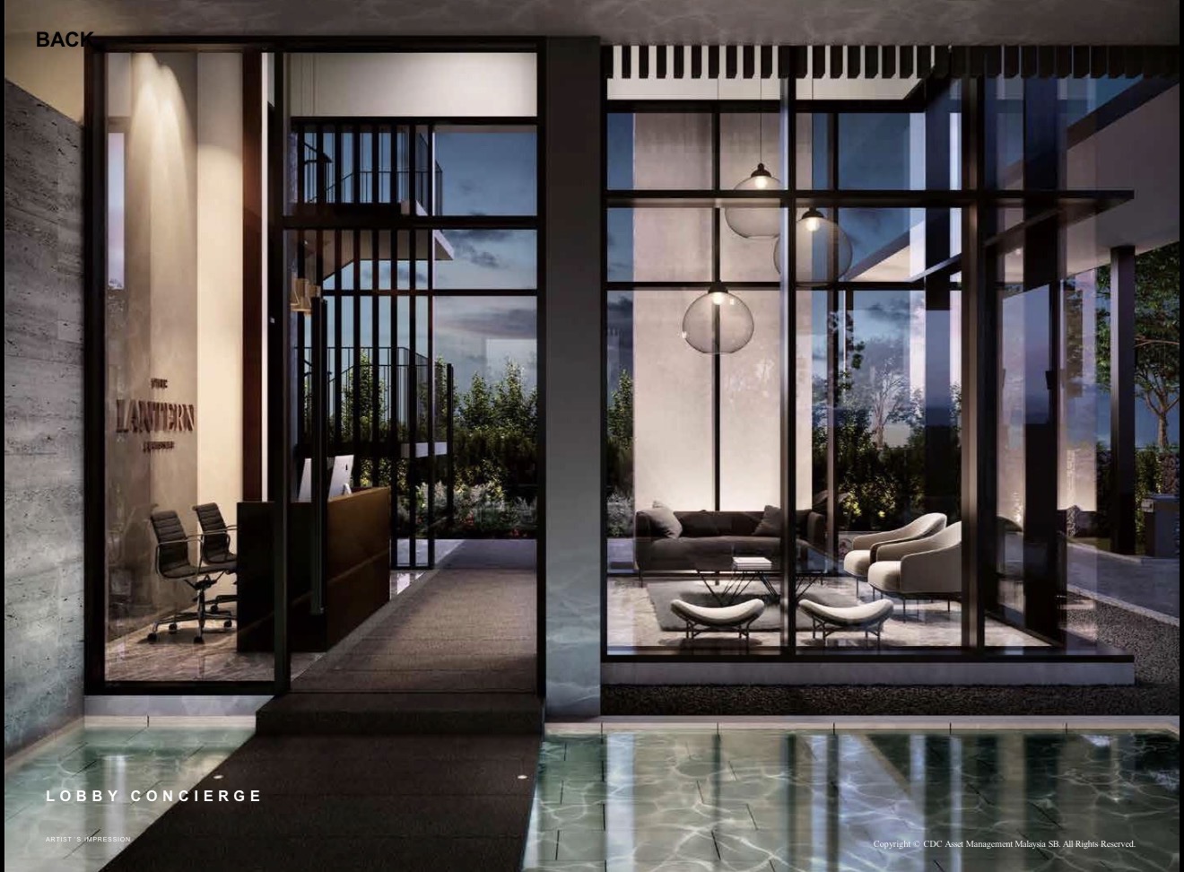 Lantern Bangsar lobby concierge artist impression