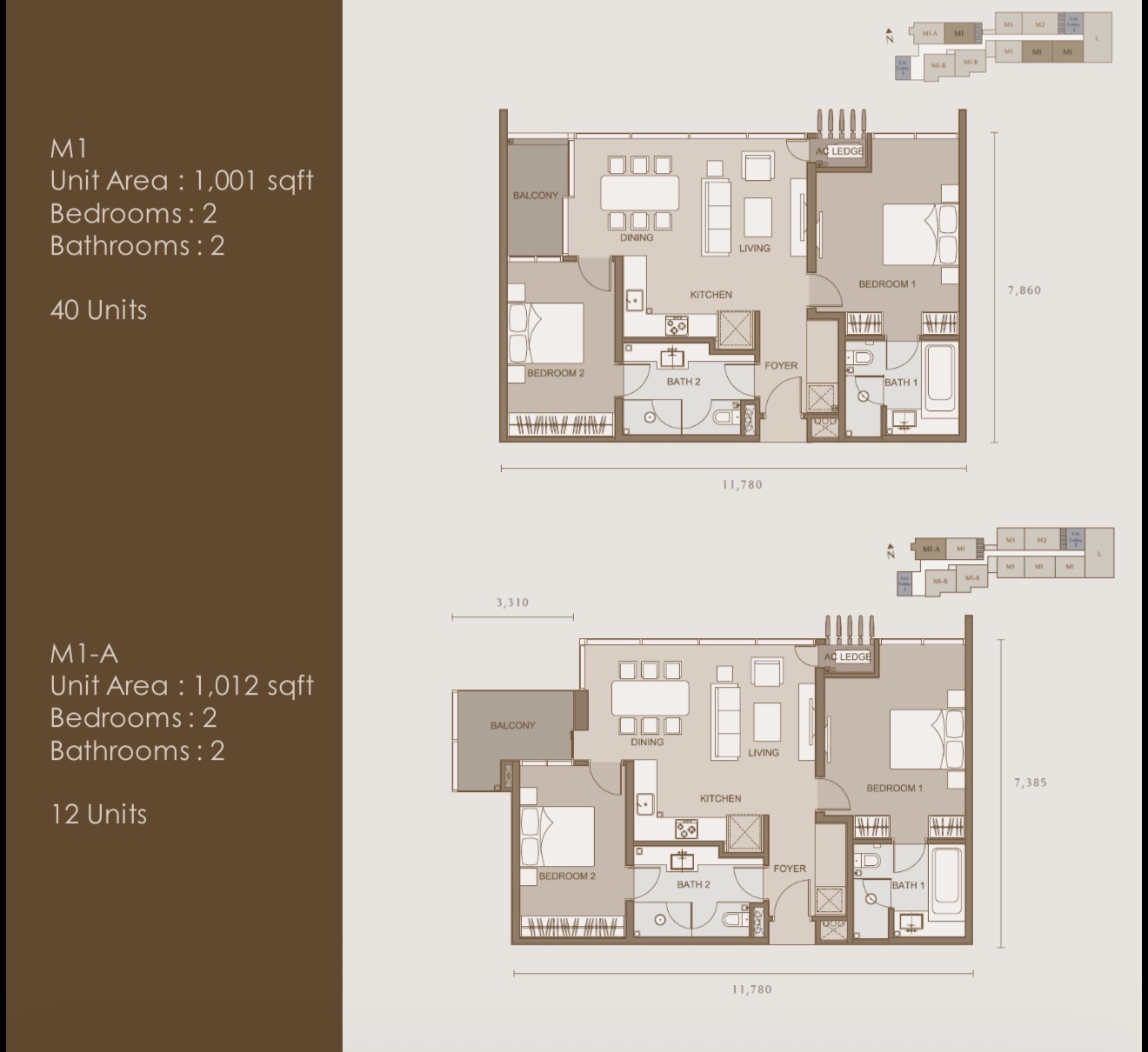 Type M1 / M1-A floor plan