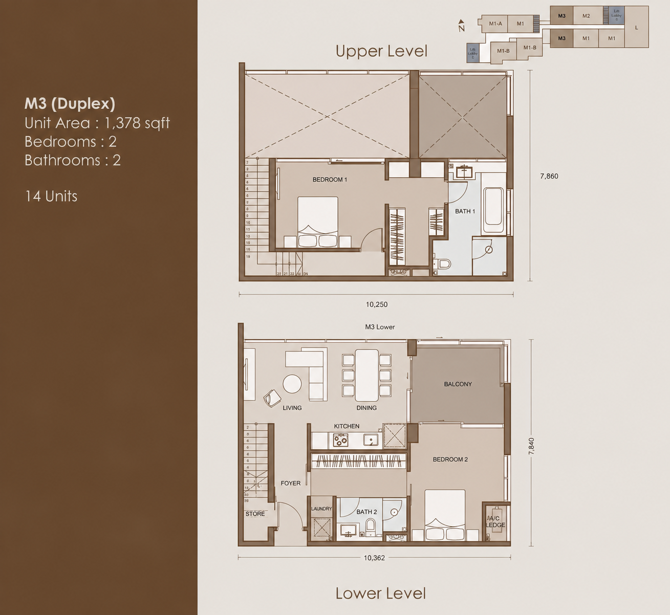 Type M3 Duplex floor plan