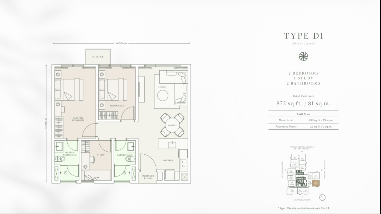Type D1 floor plan