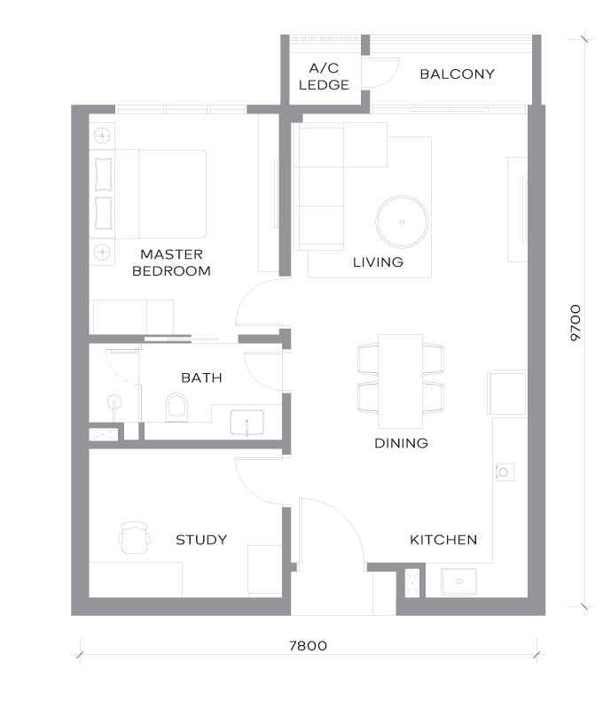 Khaya Residences Type A floor plan