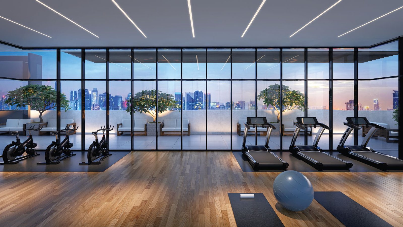 Sky gym overlooking Kuala Lumpur